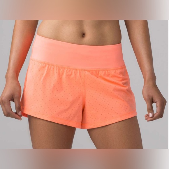 lululemon athletica Pants - Lululemon Final Lap Short (2.5") Pop Orange Sz 6